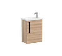 VitrA Zentrum Compact 45cm 1 Door Wall Hung Washbasin Unit (RH Hinge) - Natural Oak Finish: Natural Oak