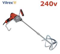 Vitrex 850w 240v Variable Speed Plaster Plastering Paint Paddle Mixer & Blade