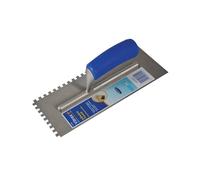 Vitrex Notched Adhesive Trowel Square 6Mm Soft Grip Handle 11 X 4.1/2In in Blue Vitrex Blue