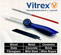 Vitrex Pocket Hand Saw Quick fit Grip/Handle Reciprocating Blade Gardening + DIY Cutter Soft Grip with Ergonomic Handle for Wood, Metal, Ceramic, Slate + Many More