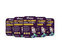 Vitricion Pet Calming Oral Strips for Dogs & Cats - 150 Fast-Acting Oral Strips | Chamomile & Melatonin | Reduce Stress for Travel, Fireworks and Separation Anxiety | Non-Drowsy | Blueberry Mint