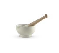 Vitrified Porcelain Pestle and Mortar Set for Grinding and Crushing Herbs, Seeds and Nuts, Size 0, 10cm Diameter, White, MB947002