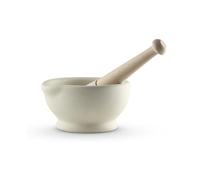 Vitrified Porcelain Pestle and Mortar Set for Grinding and Crushing Herbs, Seeds and Nuts, Size 2, 13.35cm Diameter, White, MB947004