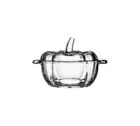 Vitrignis Glass Candy Dish With Lid - 16.7oz Clear Glass Pumpkin Candy Jar For Gifts Jewelry Fruit Food Chocolates Nuts Party Decoration