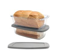 Vitrignis loaf pan with lid - Meatloaf pan with Airtight Lids - 1.9qt Glass Bread loaf pan - Loaf Pans for Baking Bread（Set of 2）