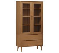Vitrine Cabinet Book Shelf Floating Shelf Wall Cabinet Solid Wood Pine vidaXL