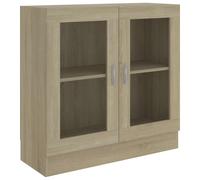Vitrine Cabinet Book Stand Rack Cupboard Highboard Engineered Wood vidaXL