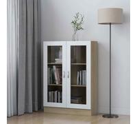 vidaXL Vitrine Cabinet Black Engineered Wood Book Storage Bookcase Sideboard