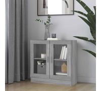 vidaXL Vitrine Cabinet White 82.5x30.5x80 cm Engineered Wood UK HOT