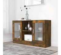 vidaXL Vitrine Cabinet High Gloss White Chipboard Sideboard Storage Cupboard