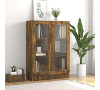 Vitrine Cabinet Smoked Oak 82.5x30.5x115 cm Engineered Wood