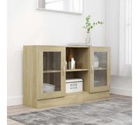 vidaXL Vitrine Cabinet Sonoma Oak 120x30.5x70 cm Engineered Wood