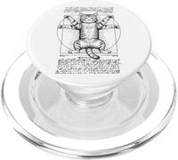 Vitruvian Man Cat Lover Funny Leonardo Da Vinci Tabby Cats PopSockets PopGrip for MagSafe
