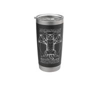 Vitruvian Man Cat Lover Funny Leonardo Da Vinci Tabby Cats Stainless Steel Insulated Tumbler