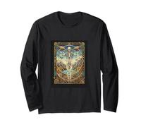Vitruvian Man Da Vinci Geometry Science Dark Academia Long Sleeve T-Shirt