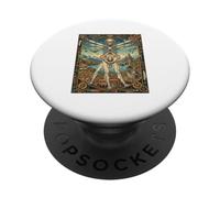 Vitruvian Man Da Vinci Geometry Science Dark Academia PopSockets Adhesive PopGrip
