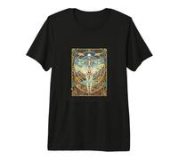 Vitruvian Man Da Vinci Geometry Science Dark Academia Premium T-Shirt