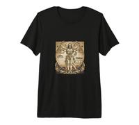 Vitruvian Man Da Vinci Geometry Science Dark Academia Premium T-Shirt