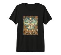 Vitruvian Man Da Vinci Geometry Science Dark Academia Premium T-Shirt