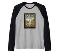 Vitruvian Man Da Vinci Geometry Science Dark Academia Raglan Baseball Tee