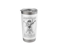 Vitruvian Man Guitar Player Guitarist Leonardo Da Vinci Stainless Steel Insulated Tumbler
