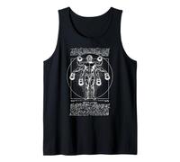 Vitruvian Man Gym Workout Leonardo Da Vinci Kettlebell Lift Tank Top