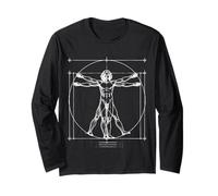 Vitruvian Man Leonardo da Vinci Anatomy Art Drawing Long Sleeve T-Shirt