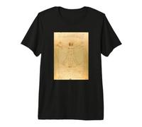 Vitruvian Man Leonardo Da Vinci Renaissance Fitness Vintage Premium T-Shirt