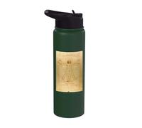 Vitruvian Man Leonardo Da Vinci Renaissance Fitness Vintage Stainless Steel Insulated Water Bottle