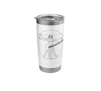 Vitruvian Man Playing Guitar - Leonardo Da Vinci Rock Music Stainless Steel Insulated Tumbler