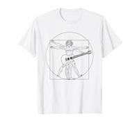 Vitruvian Man Playing Guitar - Leonardo Da Vinci Rock Music T-Shirt
