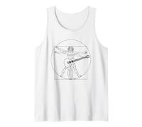 Vitruvian Man Playing Guitar - Leonardo Da Vinci Rock Music Tank Top