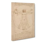 Vitruvian Man Vol.2 By Leonardo Da Vinci Canvas Print | Gallery Wrapped 30mm Frame Wall Art | 24x16 inches | Ready to Hang | Classic People Picture | Living Room Bedroom Lounge Office