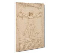 Vitruvian Man Vol.2 By Leonardo Da Vinci Canvas Print | Gallery Wrapped 30mm Frame Wall Art | 30x20 inches | Ready to Hang | Classic People Picture | Living Room Bedroom Lounge Office