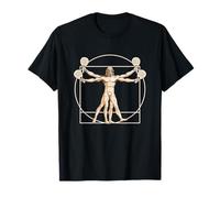 Vitruvian Padel Player Da Vinci Court Racket Sports Art T-Shirt