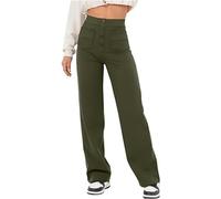 Vitrywei Bloomydove Flexipants,Women's Casual High Waist Stretch Pants,Multiple Pockets Straight Leg Pants, Wide Leg Trousers Women (S, Army Green)