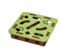 Vitrywei Cat Scratch Puzzle Enrichment Box,Puzzle Felt Maze Box Cat Toys for Indoor Cats Self Play,Felt Maze Toy,Interactive Nail File Scratch,Stimulate Kittern Energy and Instinct (Green, Square)