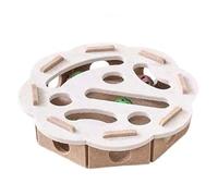 Vitrywei Cat Scratch Puzzle Enrichment Box,Puzzle Felt Maze Box Cat Toys for Indoor Cats Self Play,Felt Maze Toy,Interactive Nail File Scratch,Stimulate Kittern Energy and Instinct (White, Round)