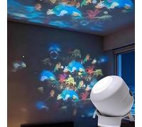 Vitrywei Dynamic Rotating LED Projector Light,USB Rechargeable LED Projector,Colorful Rotating Projection Light,Snowflake/Christmas/Ocean Dynamic Pattern,Multi-Angle Projection Base,for Home (Ocean)