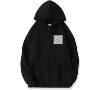 Vitrywei Funny Fu QR Code Hoodie, Fuck You QR Code Hoodie,with Humorous Hidden Message Shirt,QR Scan Code Joke Funny Hoodie Unisex (Black, M)