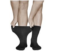 vitsocks Men's Extra Wide Top Loose Fitting Diabetic Socks (3 PAIRS) Non Elastic Swollen Feet Ankles Legs Diabetes Cotton, black, 12.5-15.5 uk