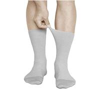 vitsocks Men's Loose Fitting Non Elastic Top ALL-COTTON Socks (3 PAIRS) Thin Soft Gentle Grip without Elasticated Cuff, grey, 10-12 uk