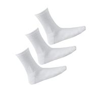 vitsocks Men's Sports 85% BAMBOO Crew Tennis Socks (3 PAIRS) Striped & Plain Thin Athletic American Tube Skate, white, 6-9