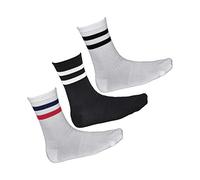 vitsocks Men's Sports 85% BAMBOO Crew Tennis Socks (3 PAIRS) Striped & Plain Thin Athletic American Tube Skate, multipack 1, 6-9