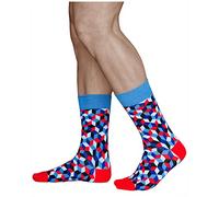 vitsocks Mens Womens Geometric Design Funky Novelty Socks, Soft Breathable Cotton, Unisex Sizes, diamonds: blue-white-red, 6-9