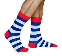 vitsocks Mens Womens Geometric Design Funky Novelty Socks, Soft Breathable Cotton, Unisex Sizes, stripes: blue-white-red, 2.5-5.5