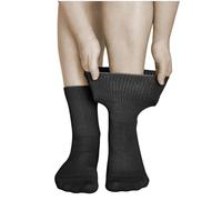 vitsocks Women's Diabetic Extra Wide Top Gentle Grip Socks (2 PAIRS) Elastic Cuff Swollen Ankles Ladies Diabetes Feet, black, 2.5-5.5 uk