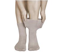 vitsocks Women's Diabetic Extra Wide Top Gentle Grip Socks (2 PAIRS) Elastic Cuff Swollen Ankles Ladies Diabetes Feet, light beige, 2.5-5.5 uk
