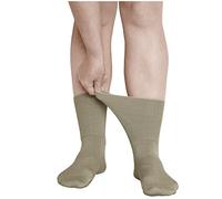 vitsocks Women's Extra Wide Top Loose Fitting Diabetic Socks (3 PAIRS) Non Elastic Swollen Feet Ankles Legs Diabetes Cotton, beige, 2.5-5.5 uk