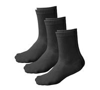 vitsocks Women's Sports 85% BAMBOO Crew Tennis Socks (3 PAIRS) Striped & Plain Thin Athletic American Tube Skate, black, 6-8